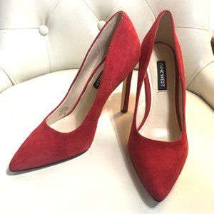 Red Suede Nine West Pumps - Tatiana